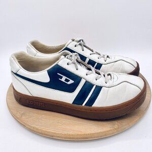 Diesel Shoes Mens 7 White Leather Lace Up Casual Sneakers